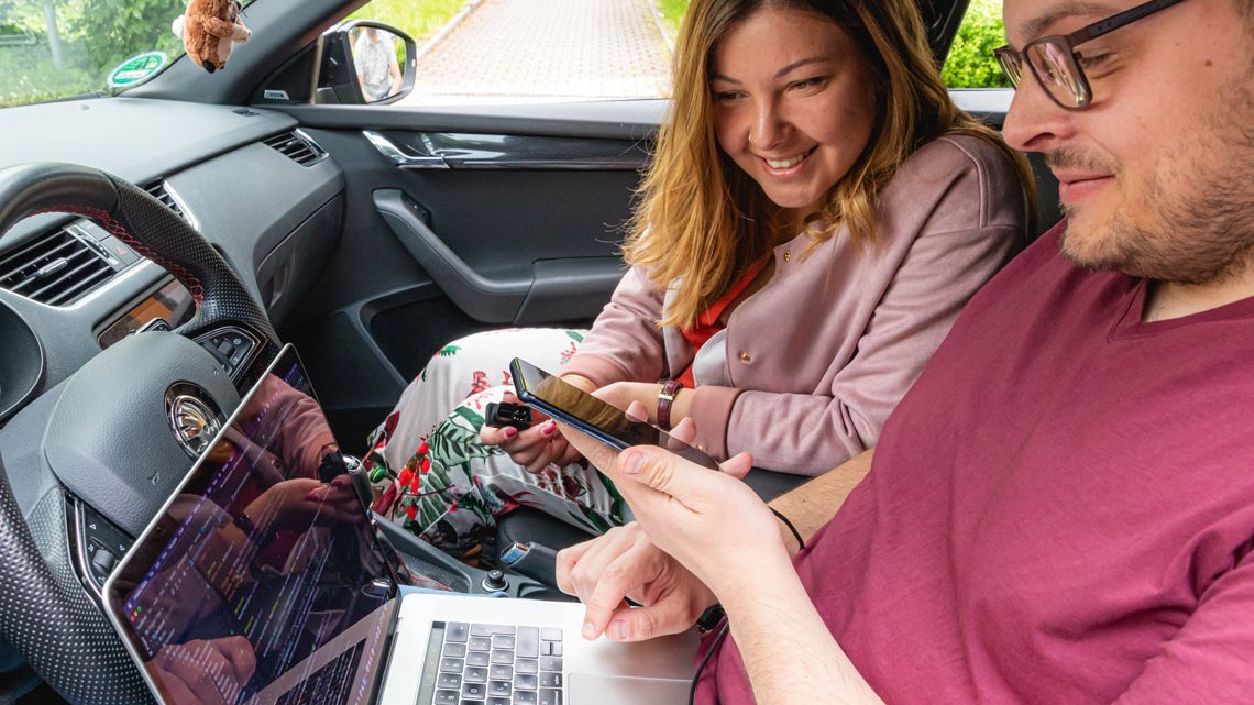 Feldtest einer App im Fahrzeug